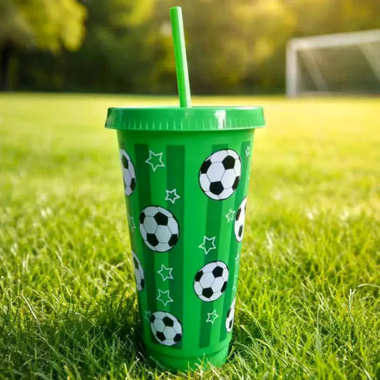 Vaso Plástico Fútbol 710ml con Pajita — Souvenir Mundial 2026