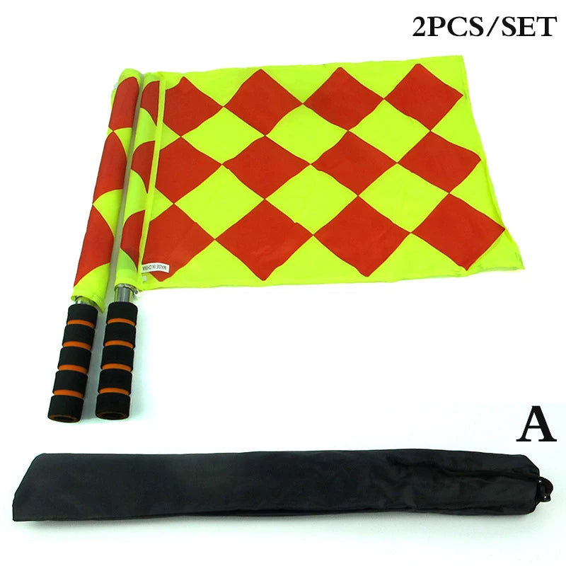 Banderas de Árbitro Fútbol — Set 2 piezas Roja y Amarilla