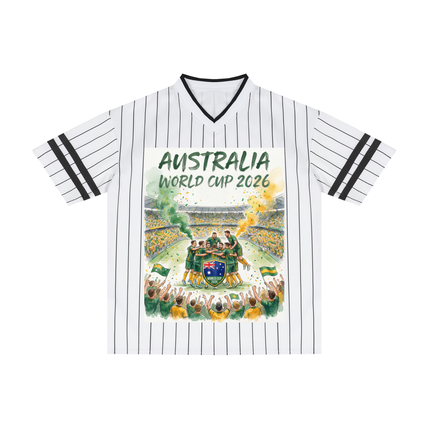 World Cup 2026 - Mundial 2026 Camisetas - Unisex Striped Loose V-Neck T-Shirt
