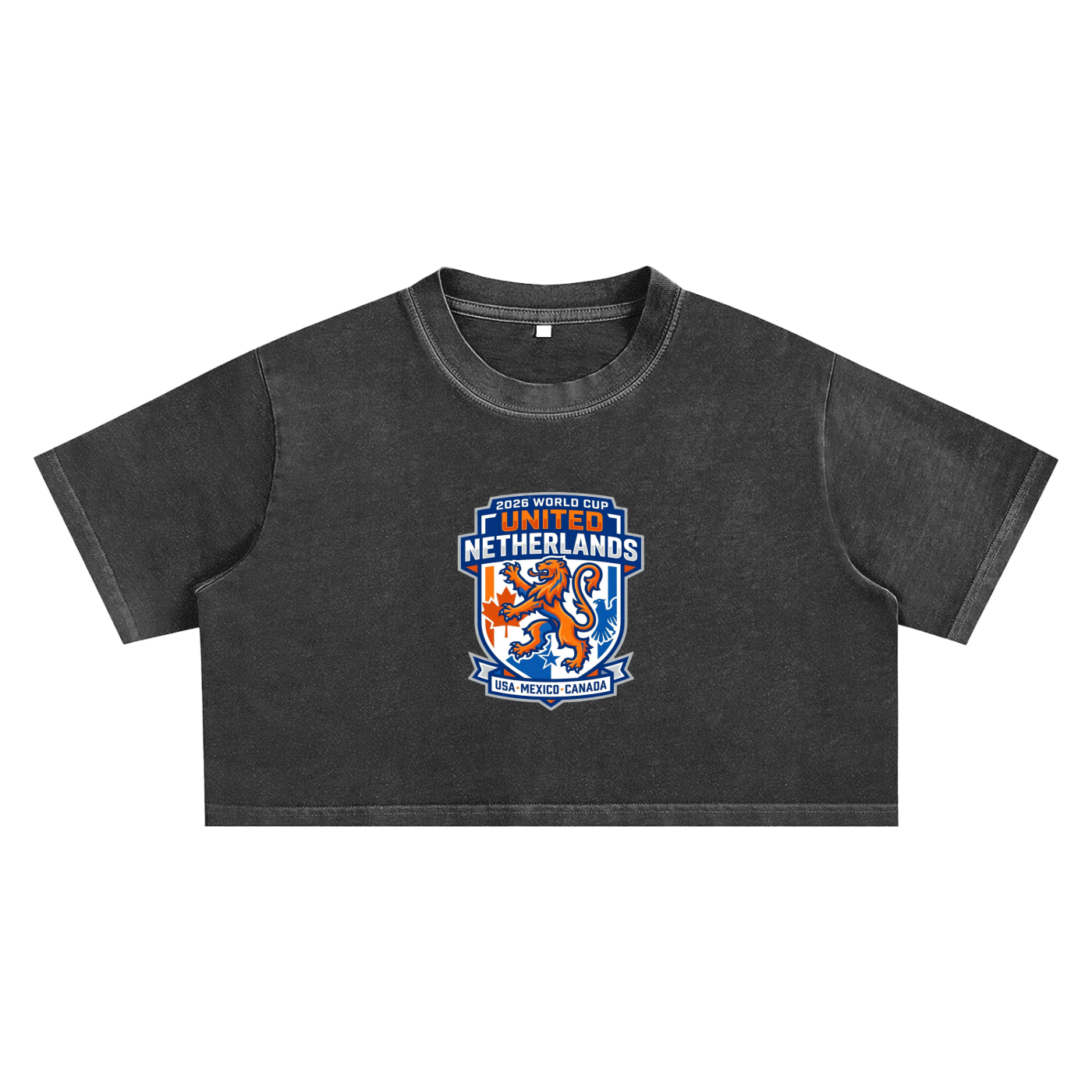 Washed Cotton Crop Top, Netherlands World Cup 2026 Soccer Shirt