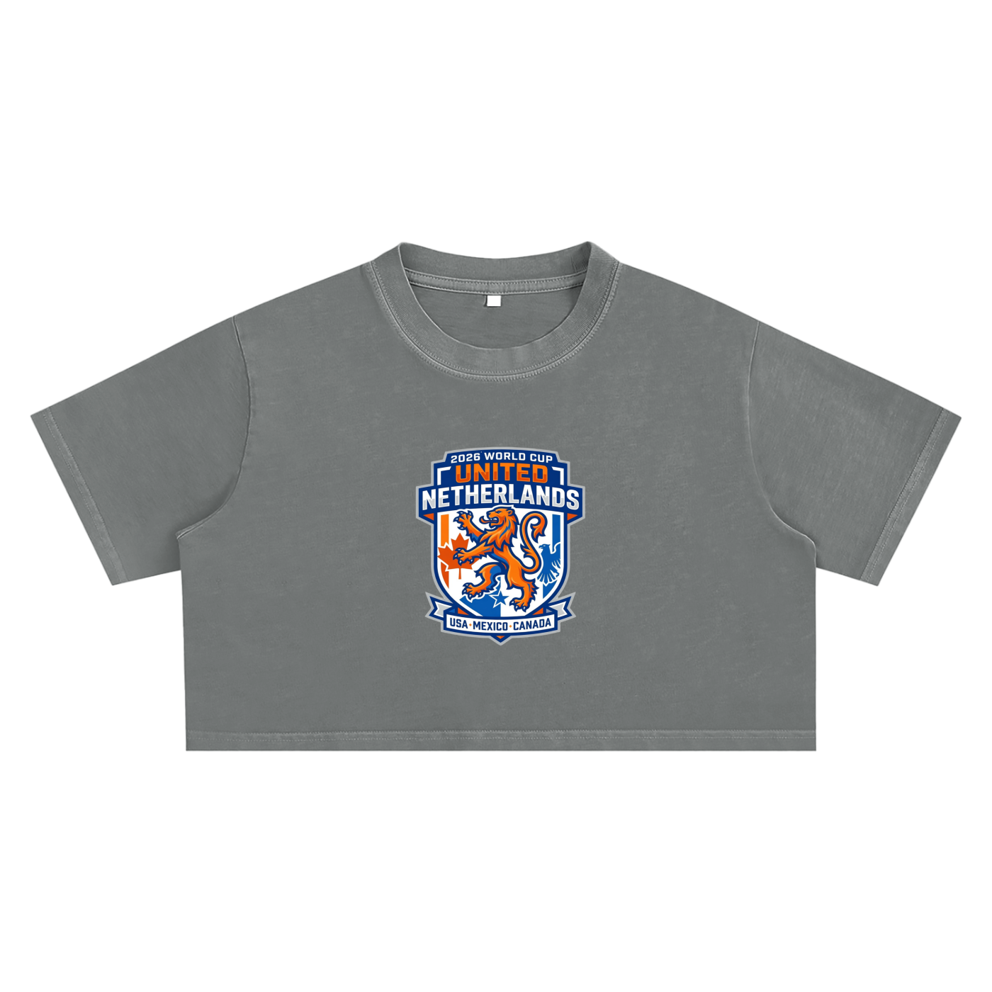 Washed Cotton Crop Top, Netherlands World Cup 2026 Soccer Shirt