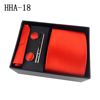 Set Corbata, Gemelos y Pañuelo — Caja Regalo Hombre