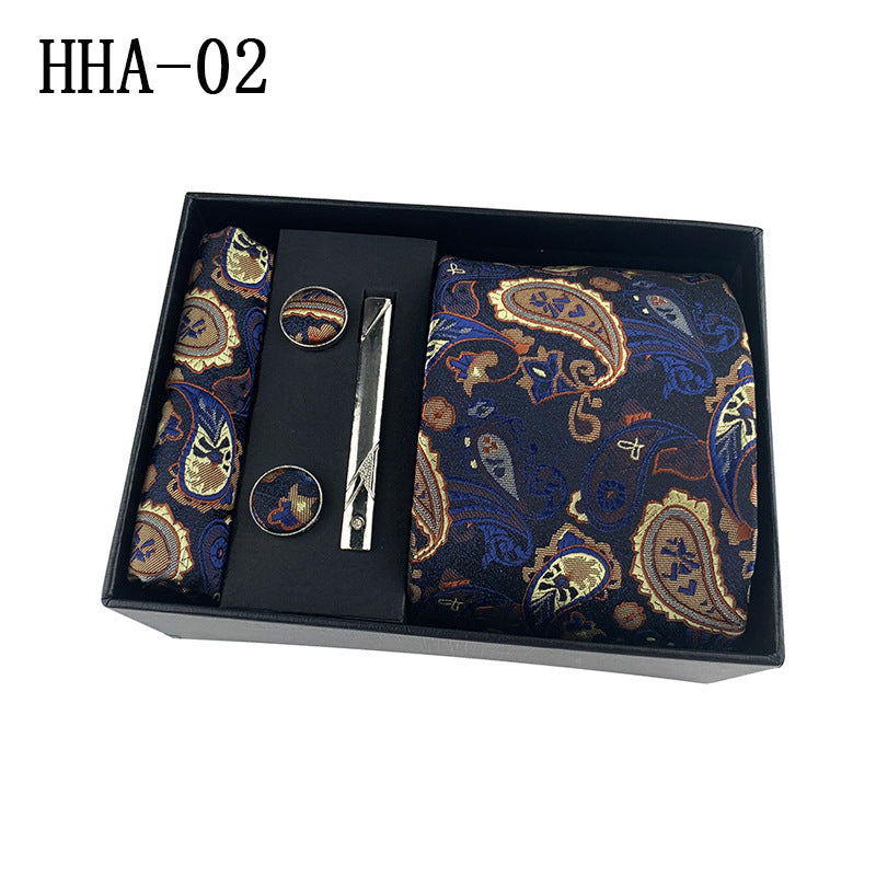 Set Corbata, Gemelos y Pañuelo — Caja Regalo Hombre