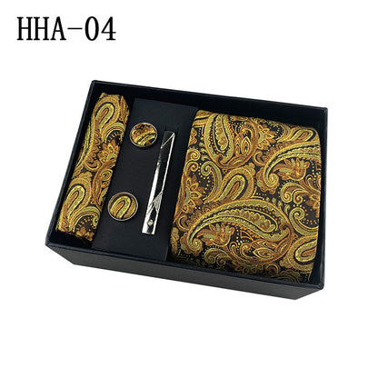 Set Corbata, Gemelos y Pañuelo — Caja Regalo Hombre