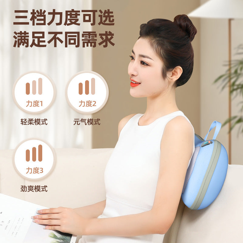 Masajeador Cervical Multifuncional con Calor y Amasamiento – Portátil Recargable