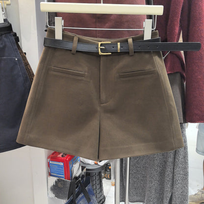 Shorts de Lana Vintage Mujer — Cintura Alta Slim