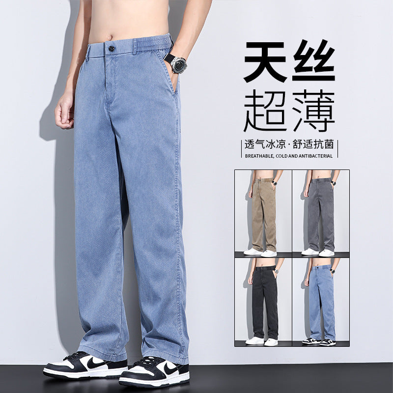 Pantalón Largo Hombre — Lyocell Tencel Seda Fría Verano