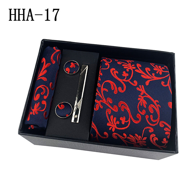 Set Corbata, Gemelos y Pañuelo — Caja Regalo Hombre
