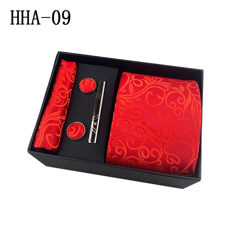 Set Corbata, Gemelos y Pañuelo — Caja Regalo Hombre