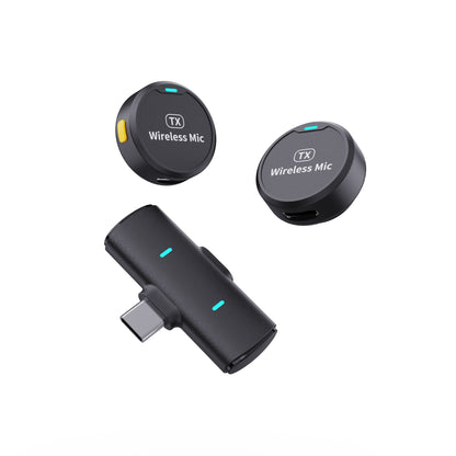 Micrófono Inalámbrico de Solapa Magnético M1 – 1 o 2 Receptores USB-C / Apple