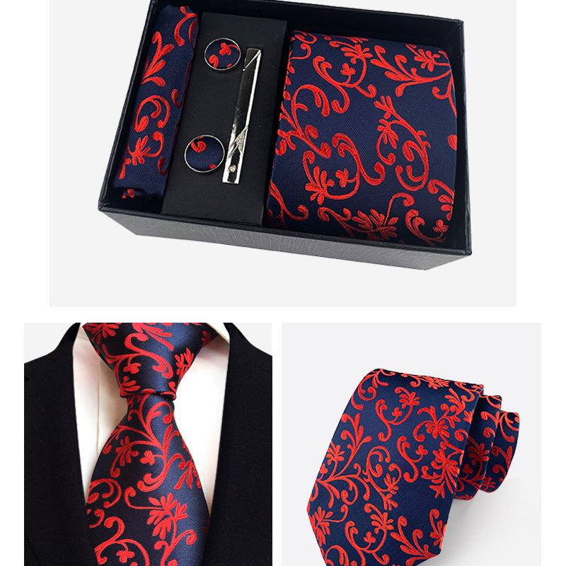 Set Corbata, Gemelos y Pañuelo — Caja Regalo Hombre
