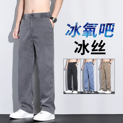 Pantalón Largo Hombre — Lyocell Tencel Seda Fría Verano