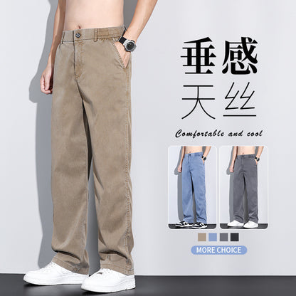 Pantalón Largo Hombre — Lyocell Tencel Seda Fría Verano
