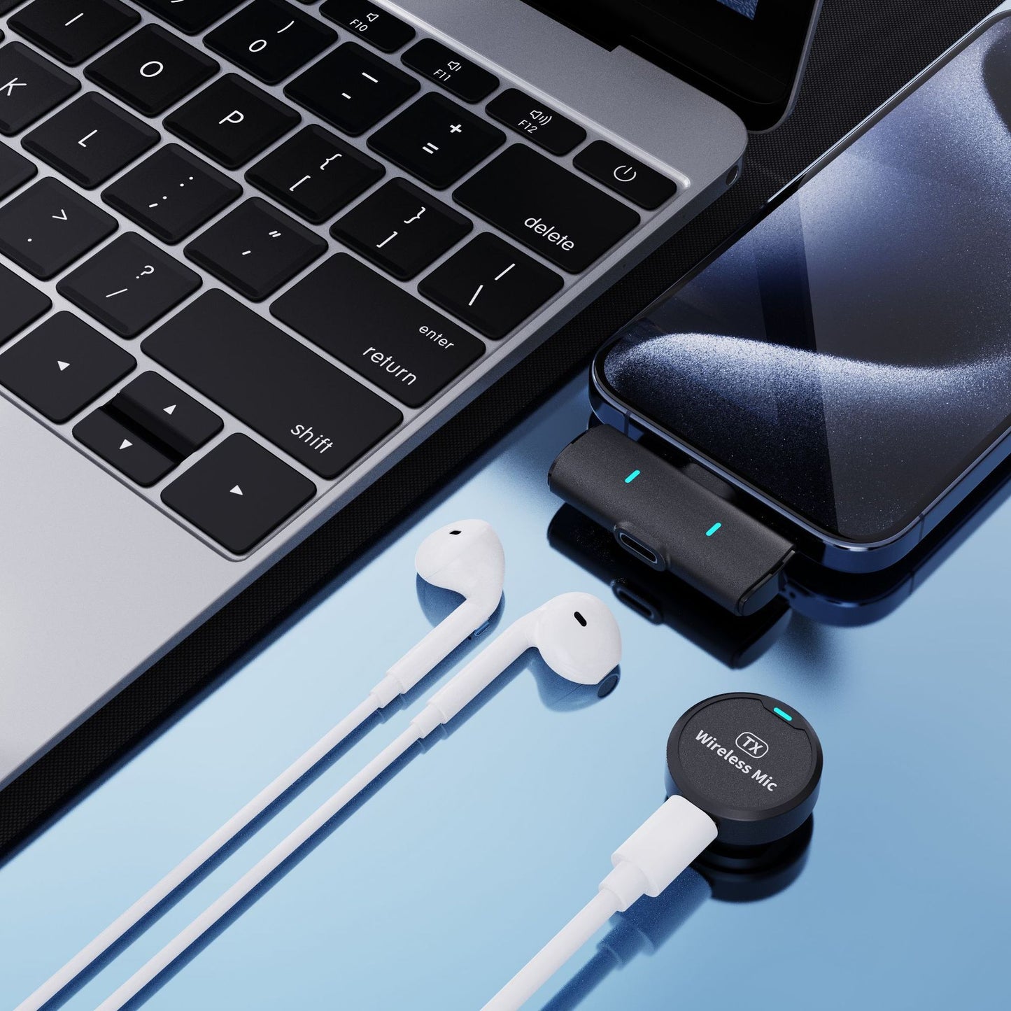Micrófono Inalámbrico de Solapa Magnético M1 – 1 o 2 Receptores USB-C / Apple