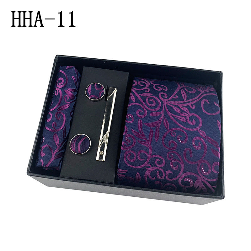 Set Corbata, Gemelos y Pañuelo — Caja Regalo Hombre