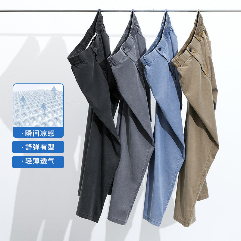 Pantalón Largo Hombre — Lyocell Tencel Seda Fría Verano