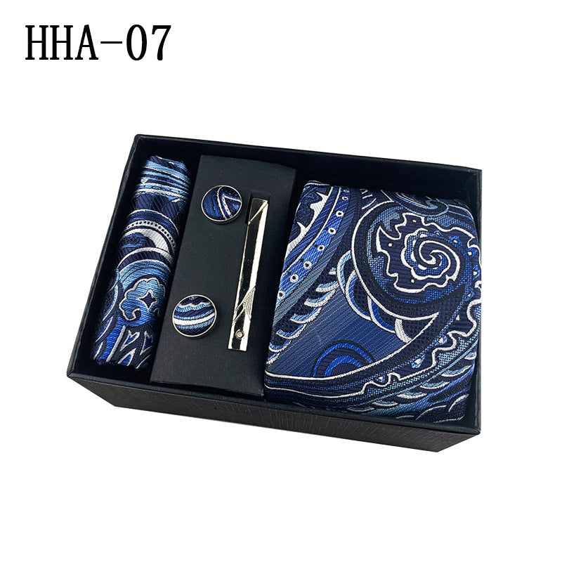 Set Corbata, Gemelos y Pañuelo — Caja Regalo Hombre