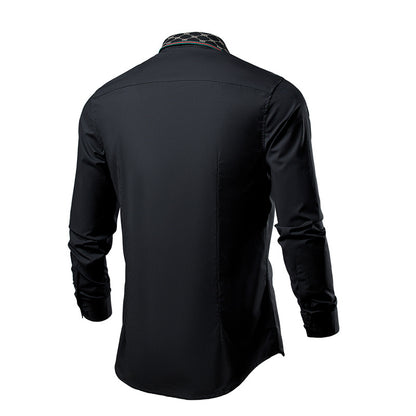 Camisa Manga Larga Hombre — Estilo Coreano Business Casual