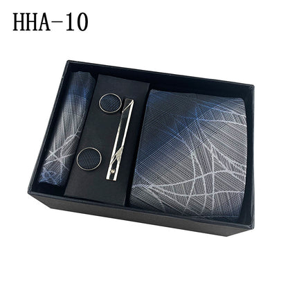 Set Corbata, Gemelos y Pañuelo — Caja Regalo Hombre