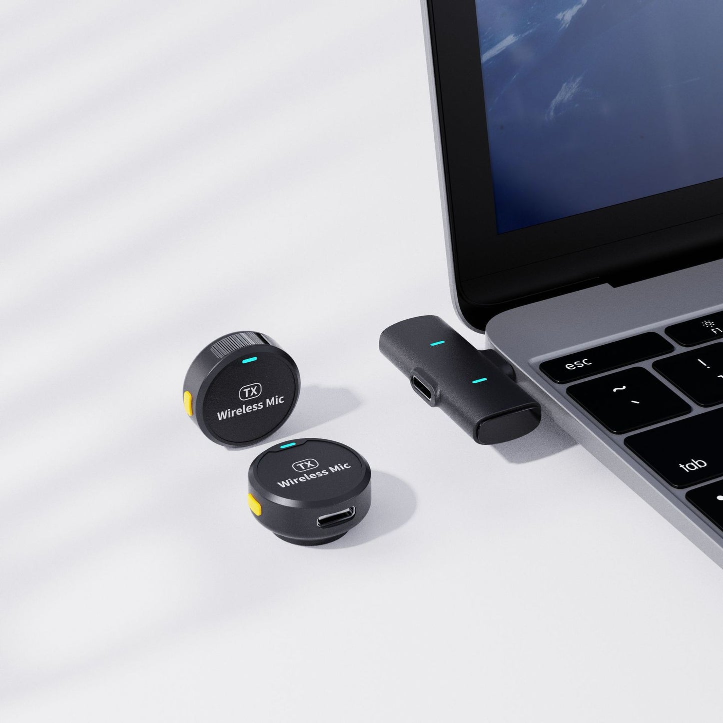 Micrófono Inalámbrico de Solapa Magnético M1 – 1 o 2 Receptores USB-C / Apple