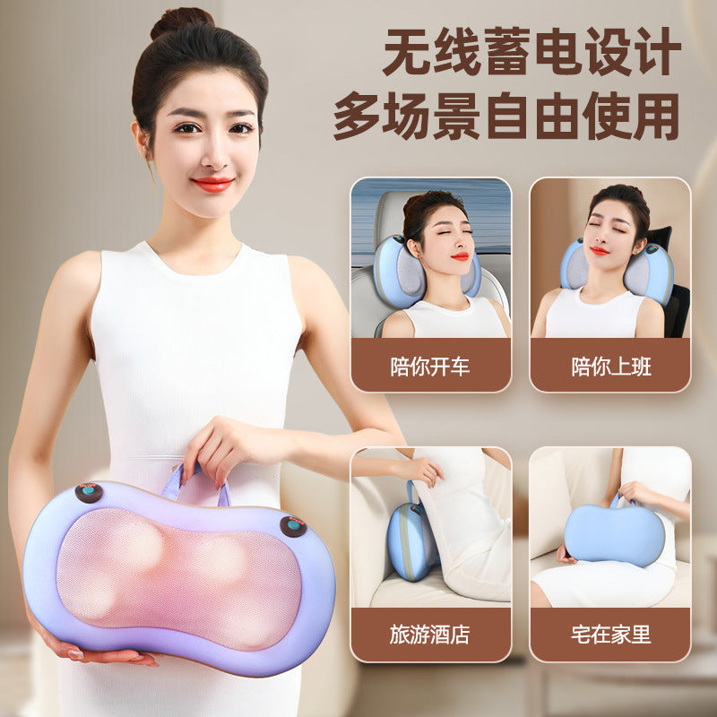 Masajeador Cervical Multifuncional con Calor y Amasamiento – Portátil Recargable