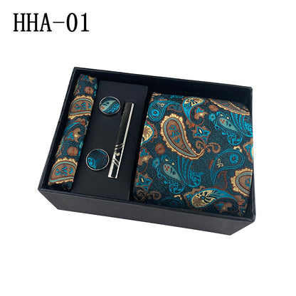 Set Corbata, Gemelos y Pañuelo — Caja Regalo Hombre