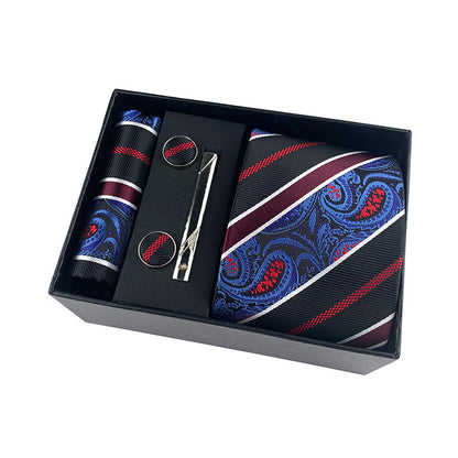 Set Corbata, Gemelos y Pañuelo — Caja Regalo Hombre