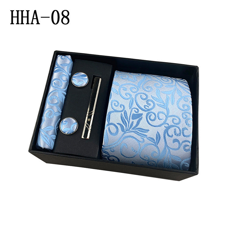 Set Corbata, Gemelos y Pañuelo — Caja Regalo Hombre