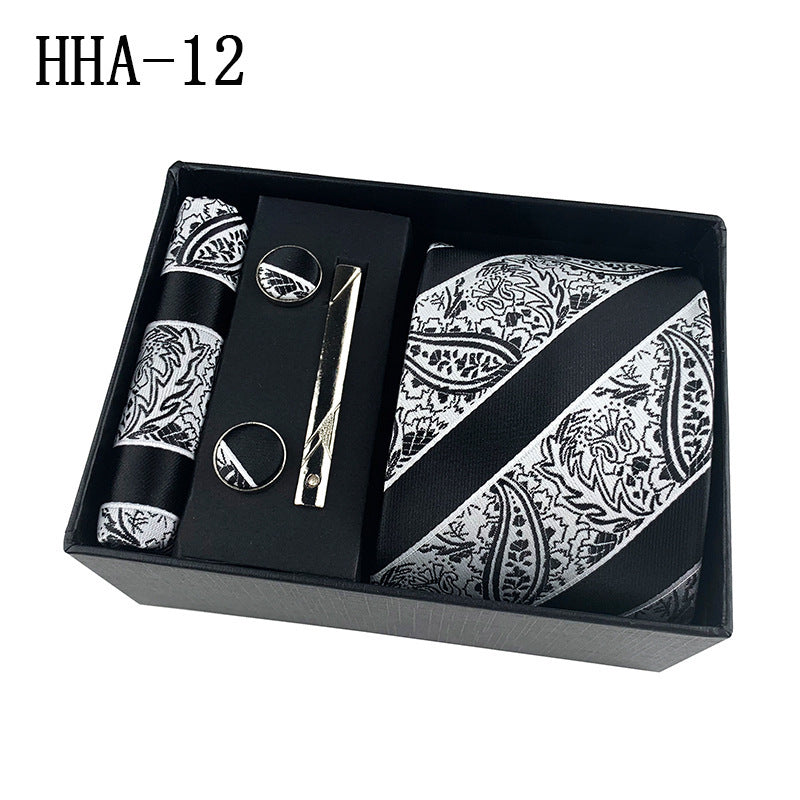 Set Corbata, Gemelos y Pañuelo — Caja Regalo Hombre