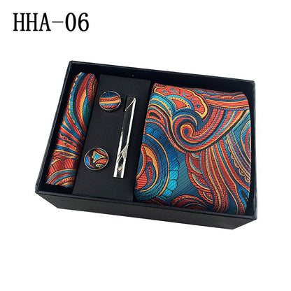 Set Corbata, Gemelos y Pañuelo — Caja Regalo Hombre