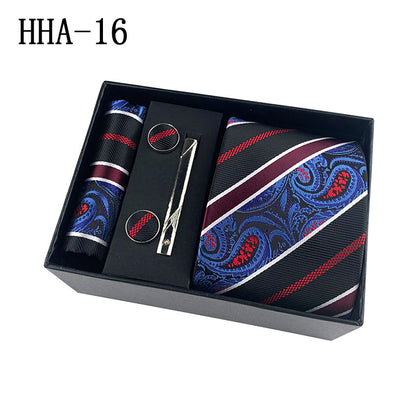 Set Corbata, Gemelos y Pañuelo — Caja Regalo Hombre