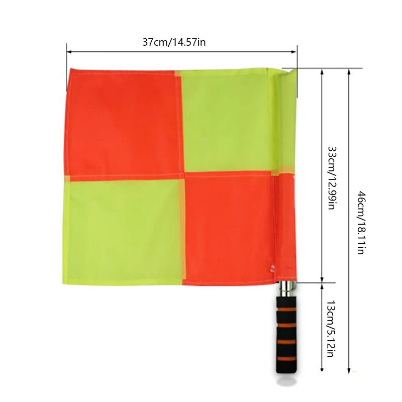 Banderas de Árbitro Fútbol — Set 2 piezas Roja y Amarilla