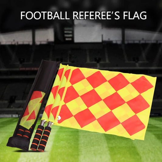 Banderas de Árbitro Fútbol — Set 2 piezas Roja y Amarilla