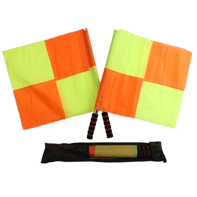 Banderas de Árbitro Fútbol — Set 2 piezas Roja y Amarilla