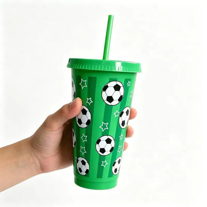Vaso Plástico Fútbol 710ml con Pajita — Souvenir Mundial 2026