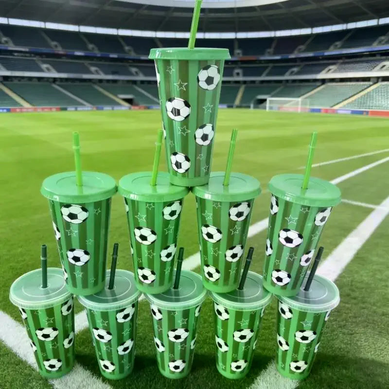 Vaso Plástico Fútbol 710ml con Pajita — Souvenir Mundial 2026
