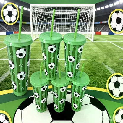 Vaso Plástico Fútbol 710ml con Pajita — Souvenir Mundial 2026