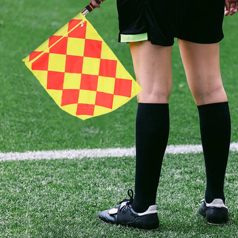 Banderas de Árbitro Fútbol — Set 2 piezas Roja y Amarilla