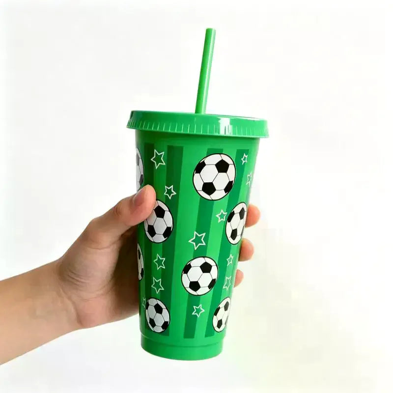 Vaso Plástico Fútbol 710ml con Pajita — Souvenir Mundial 2026