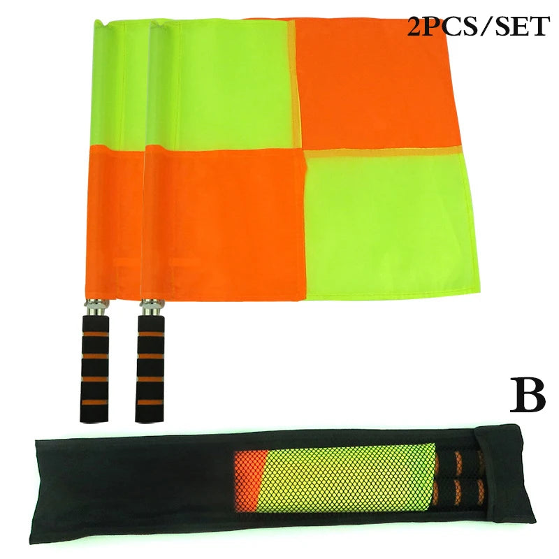 Banderas de Árbitro Fútbol — Set 2 piezas Roja y Amarilla