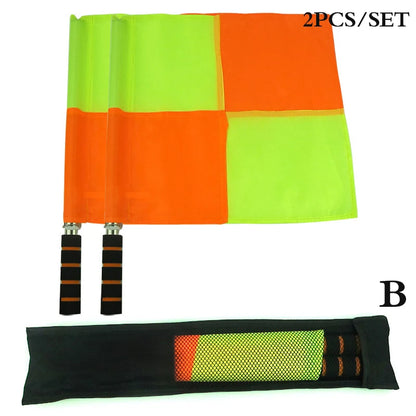 Banderas de Árbitro Fútbol — Set 2 piezas Roja y Amarilla