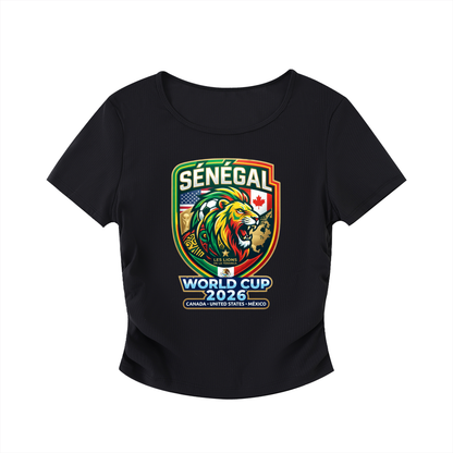 Women's Bodycon Senegal Soccer Top – World Cup 2026 Athletic Tee