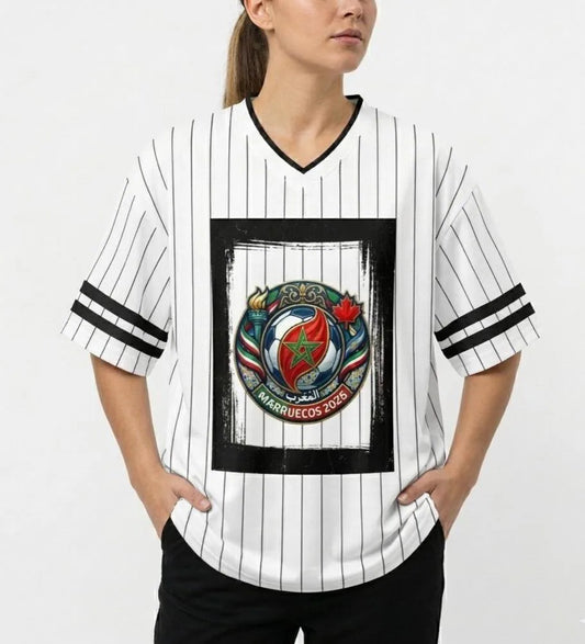 World Cup 2026 - Mundial 2026 Camisetas - Unisex Striped Loose V-Neck T-Shirt