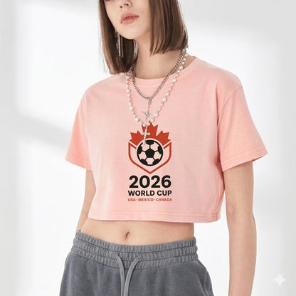 Washed Cotton Crop Top, Netherlands World Cup 2026 Soccer Shirt