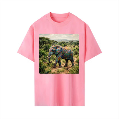 Elephant Nature T-Shirt, Camiseta Elefante, Earth Day Eco-Friendly Top, Protect Wildlife Shirt, Vintage Wash Drop Shoulder T-shirt