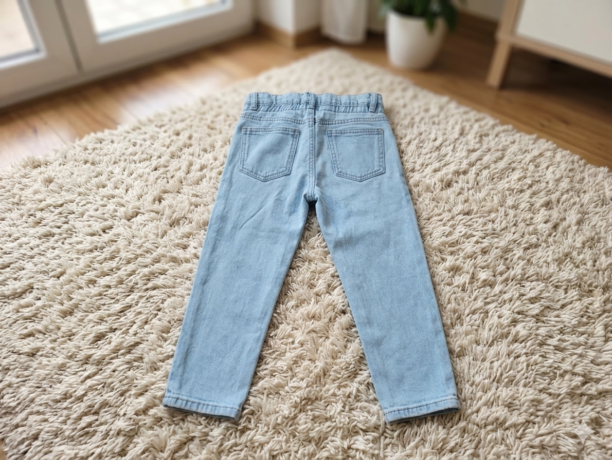 Jeans Azul Claro con Corazones Bordados